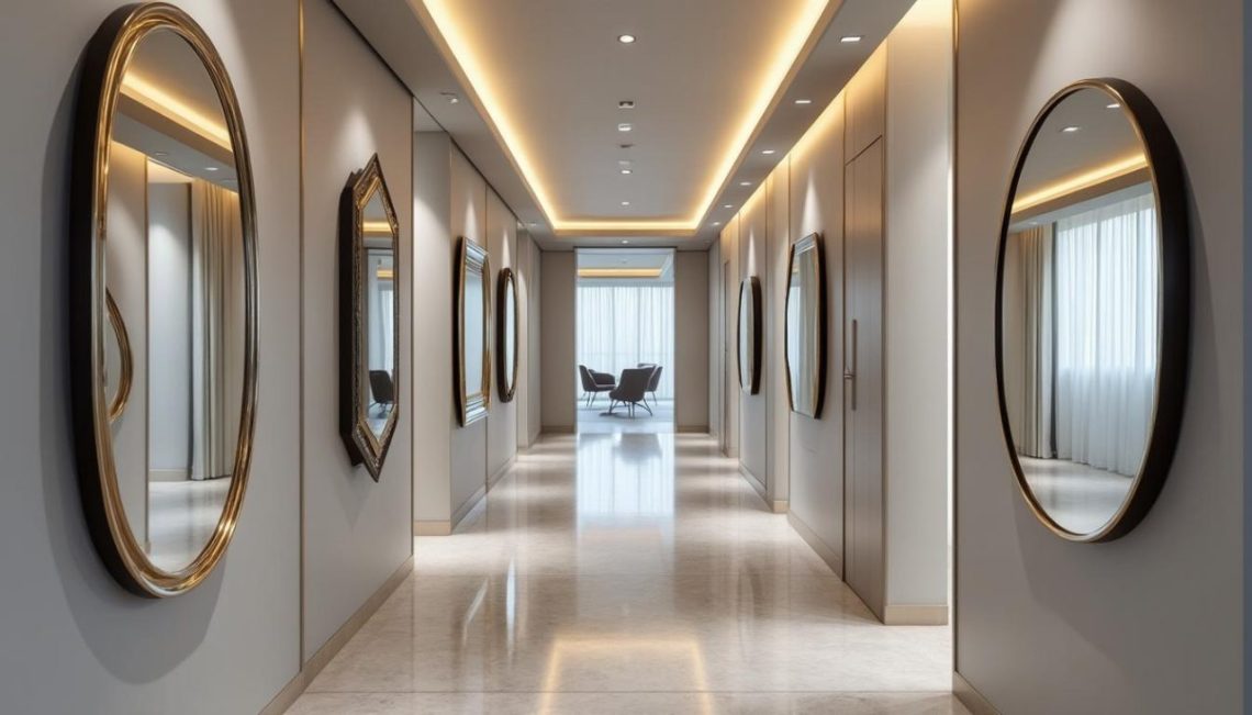 découvrez comment habiller un couloir étroit avec des miroirs décoratifs pour agrandir visuellement l'espace et apporter une touche d'élégance à votre intérieur.