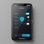 Quelles adresses Quad9 DNS choisir pour protéger un smartphone Android ? Smartphone moderne affichant une interface visuelle de configuration réseau privé, avec des commandes abstraites et un symbole de bouclier dans une ambiance high-tech bleue et sécurisée.